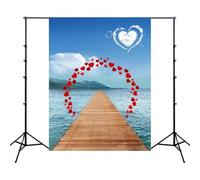 1.5m x 2.1m Simulazione 3D Beach Seascape Coconut Tree Photo Photography Backgro