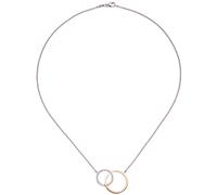 1,5mm Collier Con 25 Diamanti Brillanti 585 Oro Bianco Oro Rosso Bicolore 42cm