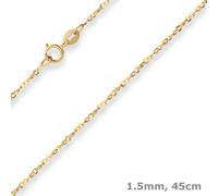 1,5mm Collier Fantasiekette In Oro Giallo 333 45cm Per Donne