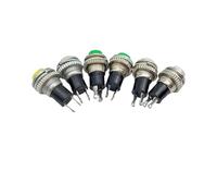 1/5PCS DS-314 Pulsante piccolo interruttore a pulsante senza serratura da 10 mm for campanello della porta, pulsante di accensione e spegnimento(Green unlock)