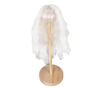 1/6 Doll Wig, Long Curly Heat Resistant Synthetic Hair, High Temperature Silk Fiber for 15.5-17cm Dolls (Moon White)