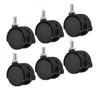 1.6" Girevole Rotelle 6pz Nylon Filettato Girevole Gambo Ruote Filo Scaffalatura