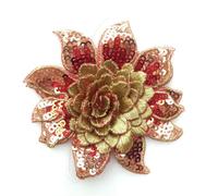 1-6 Pezzi Applique in Pizzo Paillettes Ricamo Fiori 3D Cucire Toppe in Pizzo Abito da Sposa Fai da Te Vestiti per Le Bambole Decorazioni Forniture per Cucire 8 cm
