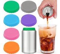 1/6 pezzi di coperchi in silicone riutilizzabili per lattine di bibite, coperchi per lattine di bevande, succhi di frutta, adatti per lattine standard Arancione 1 pz,Grigio 1 pz,Blu 1 pz,Verde 1 pz,Ro