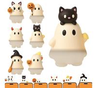1/6 pezzi Halloween Ghosts Series Blind Box, Mini Ghost Figure Model, Carino Peel-and-Stick Mobile Phone Decor Gift