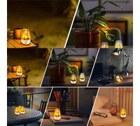 1/6 pezzi Luci a candela solari LED - Candele con fiamma tremolante realistica, luci notturne per decorazione di feste. Pannello solare, batteria ricaricabile, in plastica, decorazione da tavolo per i