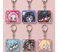 1/6 pezzi Portachiavi in acrilico quadrato carino Alien Stage, scelta perfetta per ciondolo da borsa, accessorio divertente o regalo speciale per fan di anime. Adatto anche per coppie (fidanzato/fidan