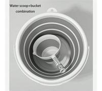 1-6 pezzi Set di secchio pieghevole multifunzionale + mestolo pieghevole, secchio portatile per uso esterno/bagno universitario/lavanderia e pulizia; essenziale per pesca, lavaggio auto, bagno per ani