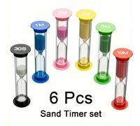1/6 pezzi Timer colorato - Durevole, non elettrico, timer multifunzionale per giochi, intervallo di temporizzazione da 30 secondi a 10 minuti, adatto per apprendimento divertente e giochi in ambienti 