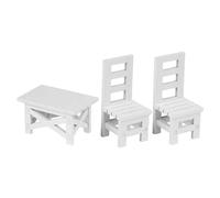 1/6 Scala Dollhouses Mobili Set Moderno Bianco Tavolo In Legno E Sedie Per Miniatura Display Dollhouses Sala da pranzo Soggiorno Decors