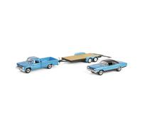 1/64 1967 Dodge D-200 Rimorchio Pianale & 1969 Plymouth GTX Cimitero Carz