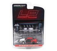 1/64 1987 Ford Mustang LX Project Auto Rosso Grigio W/ Nero Porta LP Pressofuso