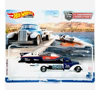 1/64 #49 HW CLASSIC HYDROPLANE & SPEED WAZE TEAM TRANSPORT HOT WHEELS