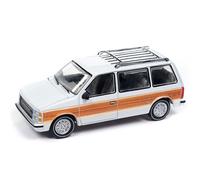 1/64 Auto World 1985 Dodge Caravan, DW2 Bianco Con Finitura In Legno AWSP167-A