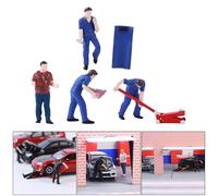 1/64 Diorama Figura Persone Bambola Treno Scenario per il Fuoco Ruota