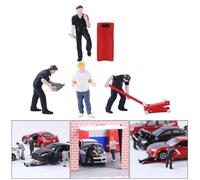 1/64 Diorama Figura Persone Bambola Treno Scenario per il Fuoco Ruota