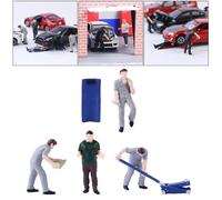 1/64 Diorama Figura Persone Bambola Treno Scenario per il Fuoco Ruota