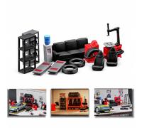 1/64 Diorama Garage Modello Illuminazione a LED Città Auto Showroom Parcheggio Scena Display Scale 1/64 Diecast Garage Display Case per Modelli Auto Scene Display Workshop Diorama (Kit di riparazione