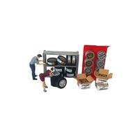 1/64 Garage Diorama Cerchi Negozio Set per Caldo Greenlight Matchbox Auto set10