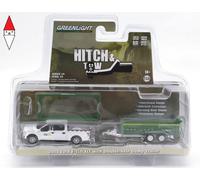 1/64 Greenlight Ford USA F-150 Pick-Up 2018 With Small Cargo Ups Trailer