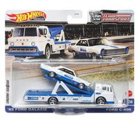 1:64 Hot Wheels Premium Team Transport 1965 Ford Galaxie + Ford C-800 HCR33
