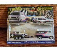 # 1/64 HOT WHEELS TEAM TRANSPORT #78 - DMC DELOREAN + RALLY HAULER #
