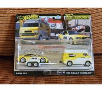 # 1/64 HOT WHEELS TEAM TRANSPORT LEGENDS - BMW M3 + HW RALLY HAULER #
