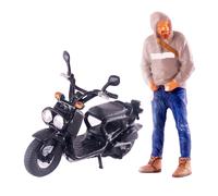 1/64 maschile che guida motocicletta in miniatura piccole persone kit di