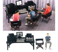 1:64 Mini Figurine Set Miniature Scene Props Director Thinking Man for Home