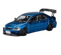 1 64 Mitsubishi EVO Modified Edition Modello Di Auto In Lega Verniciata Blu Decorazione Statica Come Regalo Macchinine Mini Auto