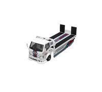 1:64 Per Martini Spoon H300 Juego De Remolque De Transporte Plano Simulazione Statica Modello Di Auto Macchinine Mini Auto(White)