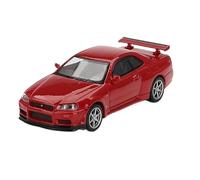 1 64 Per Nissan Skyline GTR R34 Modello Di Auto In Lega Rossa Esposizione Statica Adatto Come Regalo Per Bambini Giocattoli Metal Vehicles non RC