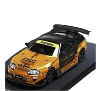 1 64 Per Toyota SupraA80 Wide Body Conversion Modelli di auto in lega oro e nero Decorazione statica Giocattoli Metal Vehicles non RC