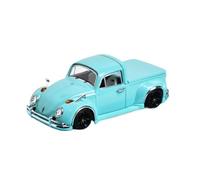 1:64 Per Volkswagen Beetle Pickup Truck Auto D'epoca Con Collezione E Display Di Modelli Di Auto In Lega Con Coperchio Del Carico(Blu)