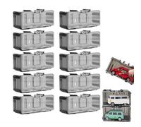 1/64 Visualizzazione, Visualizza auto, 1/64 Auto Box, Set di veicoli giocattolo impilabile set di 10 con coperchio di polvere trasparente per matchbox, modello e auto alimentare