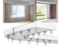 1-6m Binario Per Tende Soffitto A Doppia Silenzioso, Scorrevole Bastoni Scorritenda Facile Da Montaré, Per Chi Ha Bisogno Di Tende Per Finestre Di Misure Maggiori, Per Interno Esterno(White,2m)