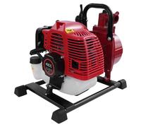 1,7 CV, pompa dell'acqua a 2 tempi, monocilindro, pompa da giardino, pompa per acqua sporca, pompa per acqua a benzina, con manico da 1,25 kW, 10 m³/h, 30 m, altezza di mandata 25 mm, attacco pompa