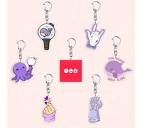 1/7 pezzi Portachiavi in acrilico carini di K-Pop, portachiavi dell'amicizia "Ti amo di viola", ciondolo a forma di balena e bastoncino luminoso, decorazione e regalo per fan, accessori per auto e zai