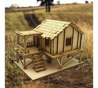 1/72 Cabina di Legno Puzzle 3D in Legno Casa Interazione tra Genitori E Figli