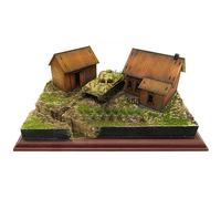 1/72 Modello di scena di architettura di una casa europea in legno per micro