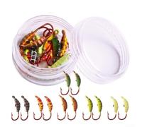 1 75 g metallo baco da seta Pupa Jig Head Esca da pesca, adatto per la pesca sul ghiaccio e applicazioni con esche morbide, progettato per attrezzatura leggera e vari ambienti acquatici, set di 6 (una