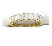 1.75 KT Smeraldo Taglio Laboratrio Grown Diamante Fede Nuziale Anello Impilabile