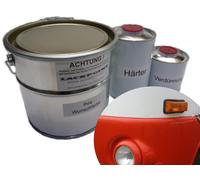 1,75 Litri Set 2K Vernice per Auto Ral 3001 Rosso Segnale Uni Pompieri DDR W50