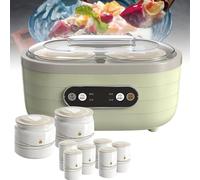 1.75L PRO FERMENTAZIONE STAZIONE: produttore di yogurt intelligente LCD con 2+6 tazze a doppio utilizzo e termostato di precisione-Multi-fermentatore compatto per yogurt/kefir/Dairy