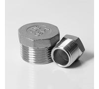 1/8 "1/4" 3/8 "1/2" 3/4 "1" 1-1/4 "1-1/2" BSP Maschio In Acciaio Inox 304 Tappo Esagonale Tappo Raccordo Giunto Connettore Comune(1-1/4")
