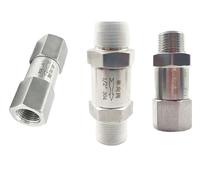 1/8" 1/4" 3/8" 1/2" 3/4" 1" BSP NPT Split type One Way Check Valve Non-return Inline 304 Stainless Steel Water Gas Steam Oil(3/4",Male To Male NPT)
