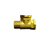 1/8" 1/4" 3/8" 1/2" 3/4" 1" Male Female Thread Brass Elbow End Cap Nipple Tee Pipe Fitting Coupler Connector (Tee -(M-F-F),1/4")