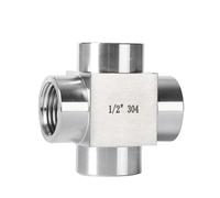 1/8" 1/4" 3/8" 1/2" 3/4" 1" NPT M14 M20 Femmina Maschio Croce 4 Vie Acciaio Inox 304 Raccordo for Tubo Splitter Block 1 Pz(Female BSPP(G),1/4")