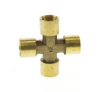 1/8" 1/4" 3/8" 1/2" 3/4" BSP Female Brass Equal Cross 4 Ways Pipe Connector Fitting Coupler,3/4",g