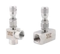 1/8" 1/4" 3/8" 1/2" 3/4" BSP NPT Female Straight Or Elbow 304 316 Stainless Steel Flow Micro Rregulating Metering Needle Valve(1/8",BSPT_2MM)